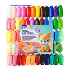 Пластилин легкий ВОЗДУШНЫЙ (масса д/лепки),  60 цветов по 12 г, пластиковые стеки 3 шт. Mazari