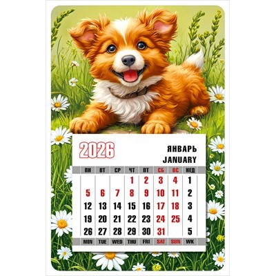Календарь магнитный одноблочный 