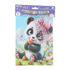  Аппликация со стразами Панда