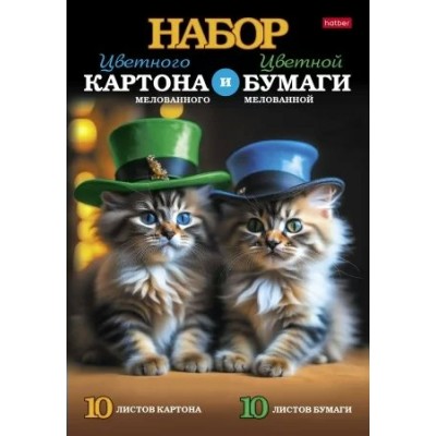 Бумага цветная 20л. 10 цв. +цветной картон 
