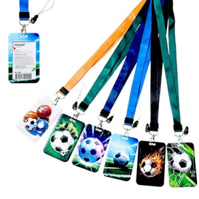 Бейдж вертикальный  SPORT, 70х110мм, на шнурке, микс 6 дизайнов, ОПП- упаковка Mazari