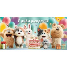 Конверт для денег  С днем рождения! 85х165 мм