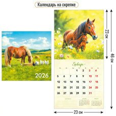 Календарь  На скрепке символ года 2026 г 230х230 мм