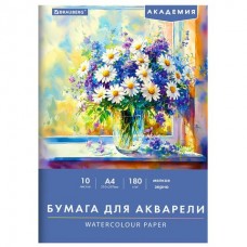 Папка для акварели А4 10 л., 180 г/м2,210х297 мм,  АКАДЕМИЯ, 