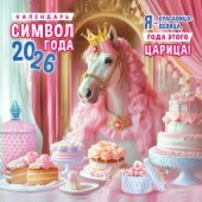 Календарь  На скрепке перекидной настенный Символ года (коллаж). Царица 2026 г 290х290 мм