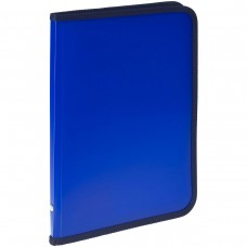 Папка на молнии А4 500мкм, пластик, молния вокруг, синяя Стамм