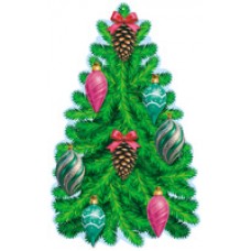 Плакат  Наряжаем елку  (ёлка А2 + 4 вида ёлочных игрушек по 2 шт.) 400х660 мм