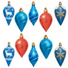 Украшение  Новогодние игрушки (набор 10 шт, 5 видов)150х123 мм