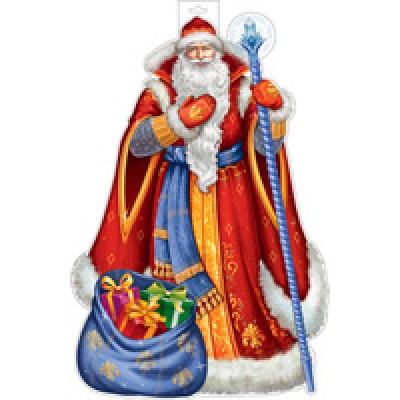 Плакат двухсторонний Дед Мороз 320х500 мм