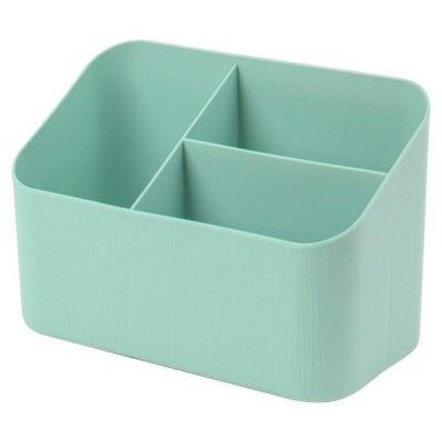 Подставка для канцелярских принадлежностей.  (органайзер настольный )пластиковый ,3 отделения, светло-бирюзовый Darvish