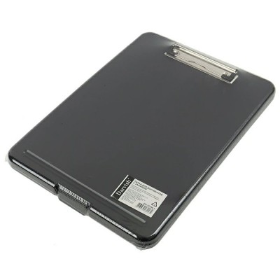 Планшет с прижимом А4 +папка для документов, черная,пластик Darvish