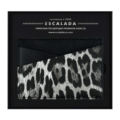 Картхолдер иск.кожа  для пластиковых карт , 105х70 мм,  ЛЕОПАРД СЕРЫЙ,запаянный край, Феникс