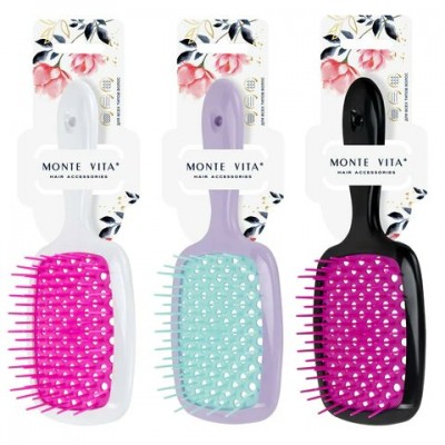 Расческа   для волос, массажная ,20х8,5см, цвета АССОРТИ MONTE VITA