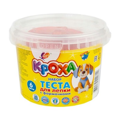 Тесто для лепки 6цв. Кроха (крышки-формочки) Луч