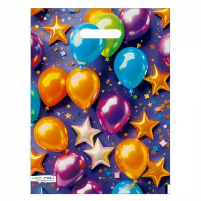 Пакет Полиэтиленовый Разноцветные шарики 30х40 (60 мкм) с вырубной ручкой