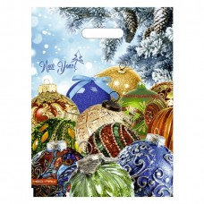 Пакет полиэтиленовый Праздничные шары НГ 30х40 (60) с вырубной ручкой