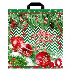 Пакет полиэтиленовый Новогодний зигзаг НГ 38х40 (40)  ручка петля