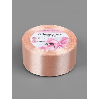 Для творчества Лента атласная №07 40мм*25±1ярд(23м±1м) бежевый Арт Узор