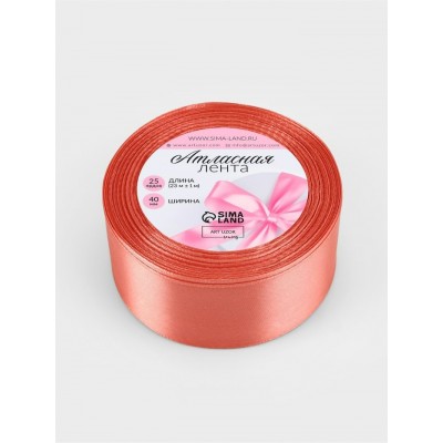 Для творчества Лента атласная №263(163) 40мм*25±1ярд(23м±1м) жёлто-розовая Арт Узор