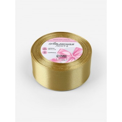 Для творчества Лента атласная №204(104) 40мм*25±1ярд(23м±1м) золотой Арт Узор