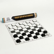 Игра настольная  Шашки, поле винил 30 х 30 см, 24 шт, d-3 см, h-0.9 см, в тубусе Время Игры