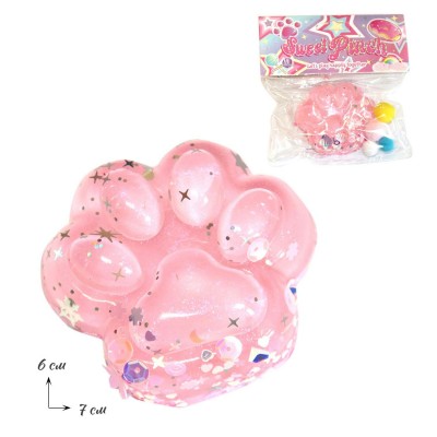 Игрушка антистресс  -мялка 6*7см. глиттер, Лапка Альянс