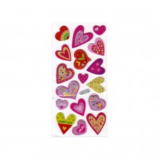 Для творчества Наклейки  объемные, 6,5*13,5см. Сердечки Альянс