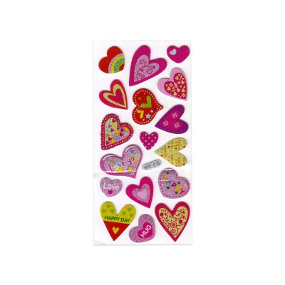 Для творчества Наклейки  объемные, 6,5*13,5см. Сердечки Альянс