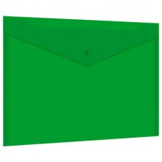 Папка -конверт на кнопке прозрачная, А4 UNIVERSAL, до 100 листов, зеленая, 0,15 мм Brauberg