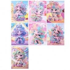 Для творчества Алмазная мозаика  ЗЕФИРКИ МИНИ, основа 14х18 см, частичная выкладка, 8 дизайнов Mazari