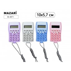 Калькулятор 8-разряд  батарейка AG10 в комплекте, пластиковый корпус, 100х570,цвет ассорти Mazari