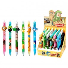 Ручка гелевая синяя автоматическая ПИШИ-СТИРАЙ, ИТАЛЬЯНСКИЙ МЕМ,  0.5мм.,6 дизайнов Mazari