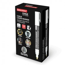 Маркер меловой белый  CHALK LIQUID MARKER, 3мм, стираемый, 