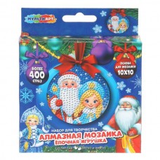  Алмазная мозаика в форме круга Дед мороз