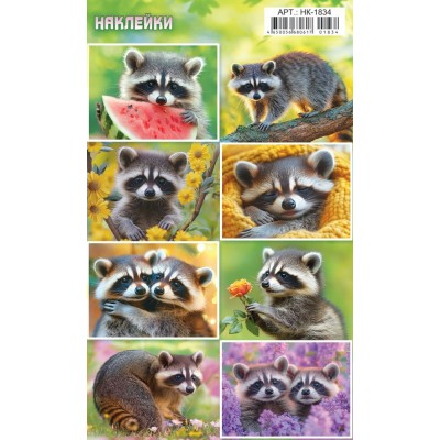 Наклейка Енотики на природе 97х160 мм