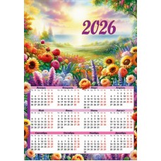 Календарь Листовой А3 (цветы) 2026 г 297х420 мм