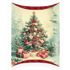 Коробка подарочная  без надписи (новогодняя, девочка и ёлка) 164х100 мм