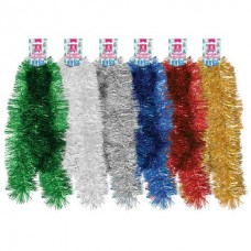 Новый год Мишура  диаметр 50 мм, длина 2м, ассорти 6 цветов,(1 штука), Золотая сказка