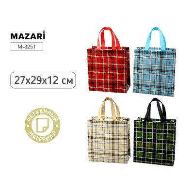 Пакет М-8251 из нетканого материала  КЛЕТКА, 27*29*12см,