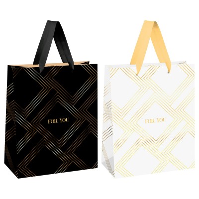 Пакет Бумажный с фольгой For you( для тебя) 18х23х10см