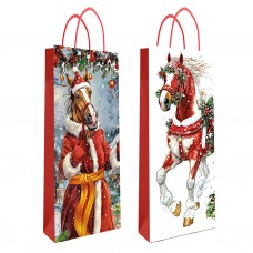 Пакет   бумажный 77693 под бутылку Символ года 11*36*9 см, 210гр/м2 Centrum