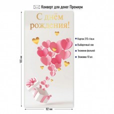 Конверт для денег С днем рождения 82х165 мм