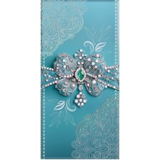 Конверт для денег  без надписи (бирюзовый бант) 84х168 мм