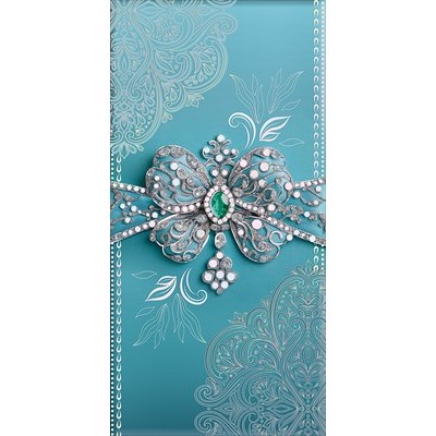 Конверт для денег  без надписи (бирюзовый бант) 84х168 мм