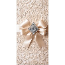 Конверт для денег  без надписи (бежевый бант) 84х168 мм