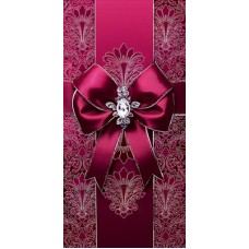 Конверт для денег  без надписи (бордовый бант) 84х168 мм