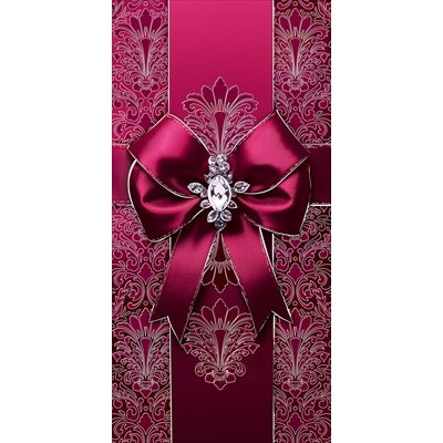 Конверт для денег  без надписи (бордовый бант) 84х168 мм