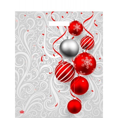 Пакет Полиэтиленовый Алый серпантин НГ 45х38 см (60) вырубная ручка