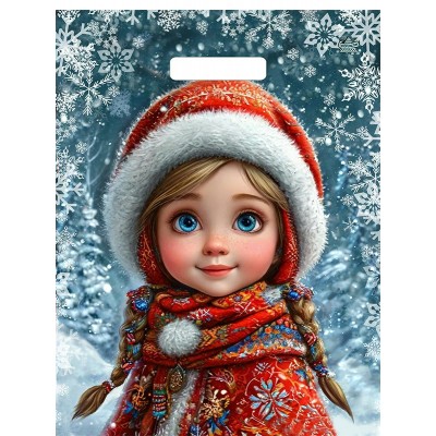 Пакет Полиэтиленовый Снегурушка НГ 31х40 (30) с вырубной ручкой