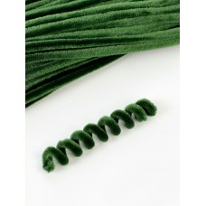Для творчества Проволока пушистая (синельная) размер 1 шт 30х0,8 см, цвет зелёный ,ЦЕНА за 1шт. Импорт